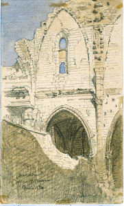 Dibuix - Ruïnes de l'església del convent del Carme (Barcelona) -