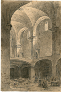Dibuix - Enderrocament de l’església del convent de les Magdalenes (Barcelona) -