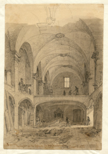 Dibuix - Enderrocament de l'església del convent de les Magdalenes (Barcelona) -