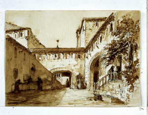 Dibuix - Pati d’un conjunt arquitectònic -