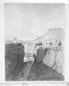 Dibuix - Enderrocament de la muralla de Mar (Barcelona) -