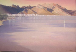 Pintura - Horabaixa al port de Pollença -