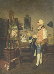 Pintura - Pintor mirant la seva obra -