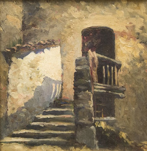 Pintura - Corral d'un poble de l'Empordà -