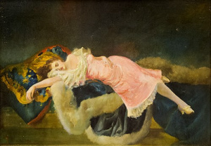 Pintura - Dona jove adormida -