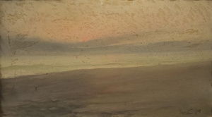 Pintura - Posta de sol a la platja -