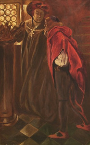 Pintura - Escena amb dos personatges renaixentistes -